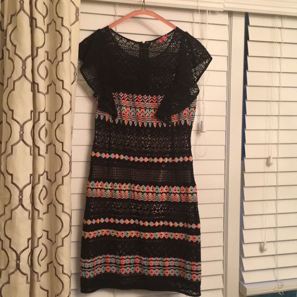 BCBG cut out flutter sleeve dress